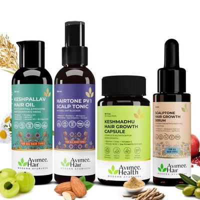 Stop Hair Fall Avimee Herbal 4pc Hair Growth Kit Rosemary Biotin Saw Palmetto
