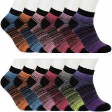 Black Space Dye Women Cotton Ankle Low Cut Socks Multicolor Casual Sports