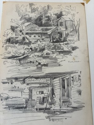 Hermann Faber (Germany/American, 19th C). Pencil Illustration Architectural