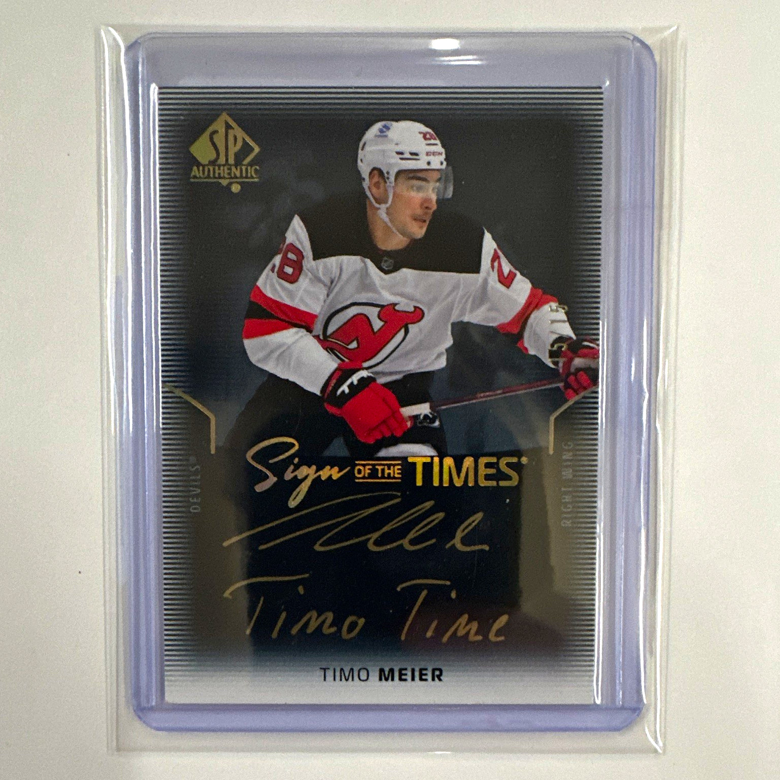 2025-26 SP Authentic Sign of the Times Black 15/15 Timo Meier Auto SOTT-TM