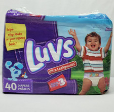 Vintage Luvs Diapers Size 3 Jumbo Pack Of 40 Rare Blues Clues Print 2005 Y2K