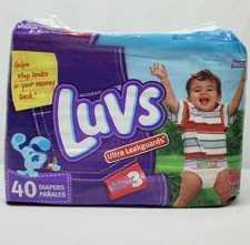 Vintage Luvs Diapers Size 3 Jumbo Pack Of 40 Rare Blues Clues Print 2005 Y2K