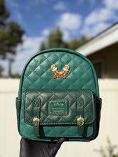 Mini Mochila Bolso Loungefly Disney Chip and Dale Acolchado Verde Nuevo