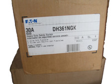Eaton dh361ngk 3 p0le 30a 600v fused heavy duty disconnect switch