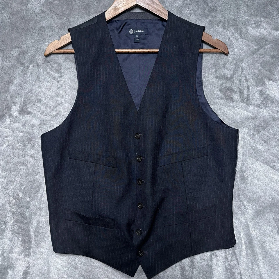 Traje J Crew Ludlow 3 Piezas Para Hombre 38R Loro Piana Azul Marino 32x32 Pantalones Lana a Rayas Foto 3 de 4