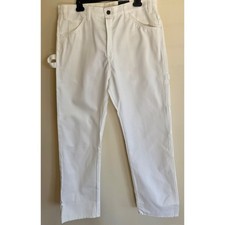 Dickies Men's 36 Painter Utility Pants White Relaxed Hammer Loops Tool Pockets