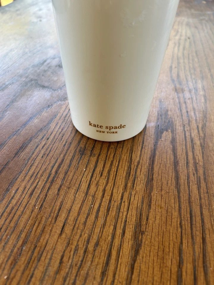 Kate Spade New York тамблер с соломинкой Miss to Mrs белый свадебный Нью-Йорк 20 унций новый без ценников  - Изображение 4 из 4