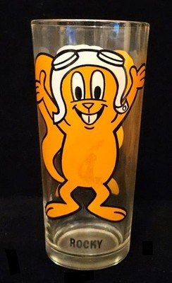 1970's P.A.T.Ward Rocky Pepsi Glass Collector Series 6''