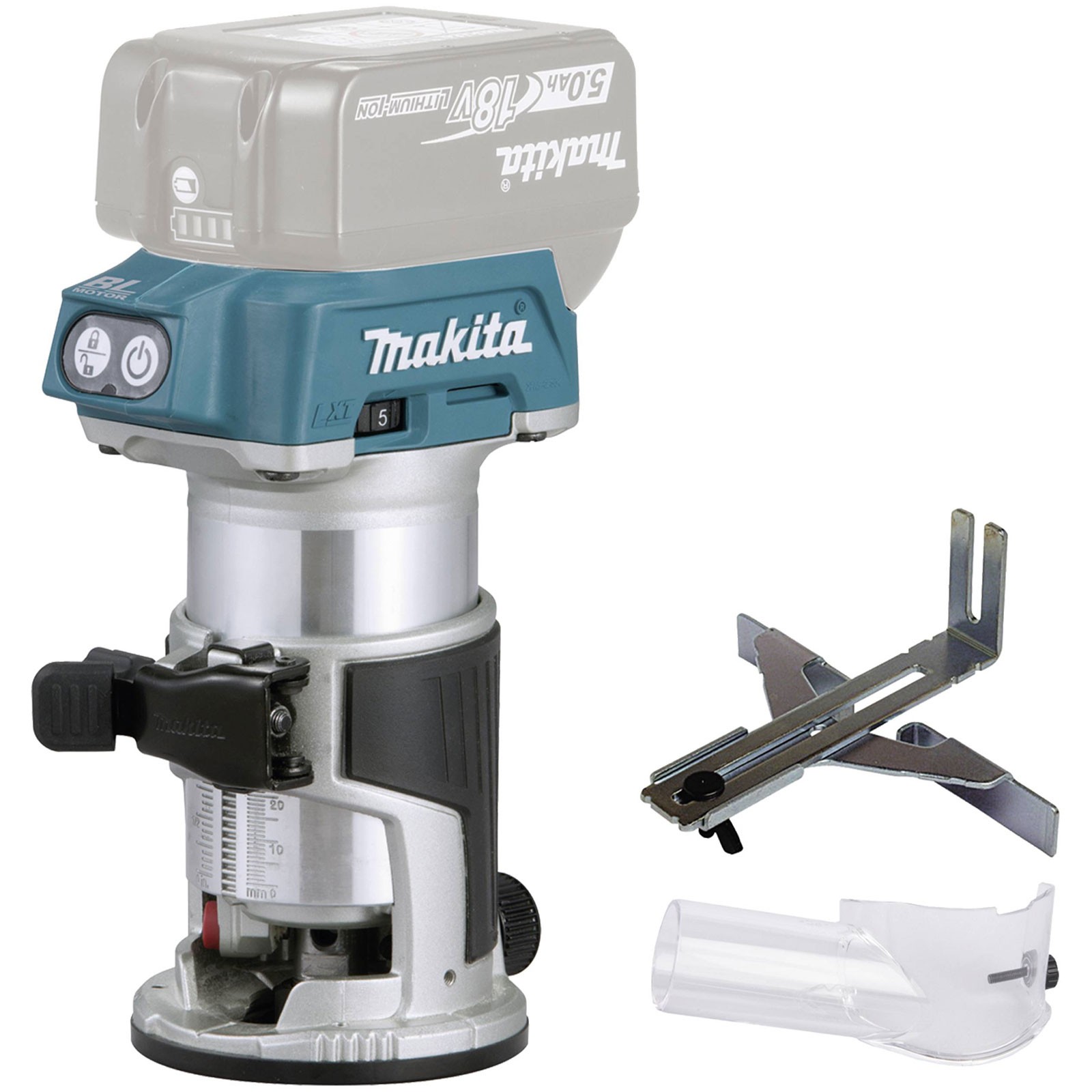 Makita Cordless Shaper with LED 6mm/8mm sleeves edge trimming