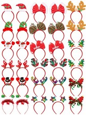30 PCS Christmas Headbands, 15 Styles Christmas Headwear, Reindeer Antler Hea...