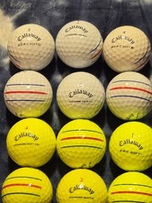 1 Dozen Quality Used Callaway 3 Stripe White And Yellow Golf Ball Mix
