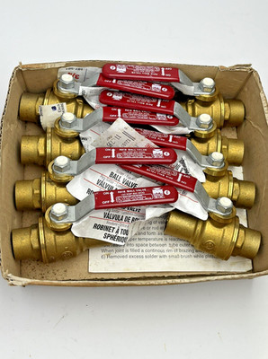 Lot of 8 BK Mueller 107-504 3/4'' Ball Valve Solder Full Port New Old Stock 