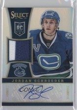 2013-14 Select Rookie Jersey Silver Prizm Prime 13/25 Jordan Schroeder Auto 1s8