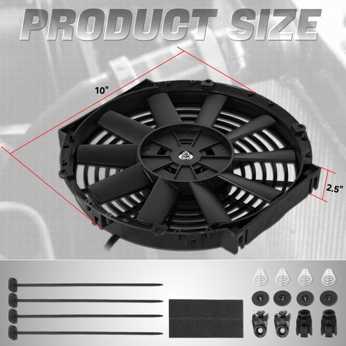 ALUMINUM 2-ROW RADIATOR+2 X 10" BLACK COOLING FANS FOR 02-06 ACURA RSX S/L/BASE - Bild 6 von 6