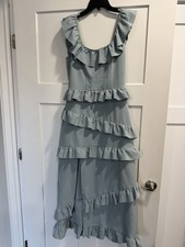 Show Me Your Mumu Greta Dress Green Side Zip Stretch Sz. Med NWOT Classic