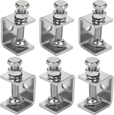6 Pack Stainless Steel C Clamp - 1-3/16 Inch Small C Clamp Set, Heavy Duty Metal