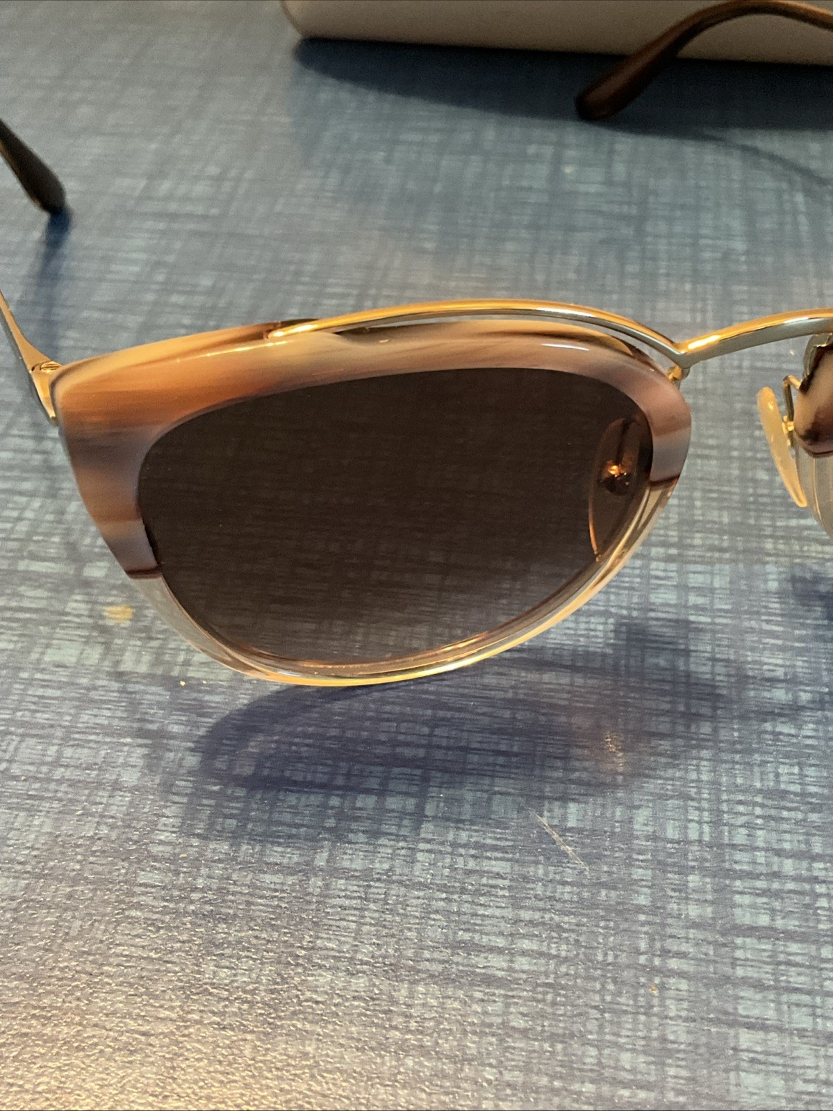 PRADA SPR 20U CONCEPTUAL Cat Eye Sunglasses 54 22 140 2N Marble Look With Case thumbnail 2