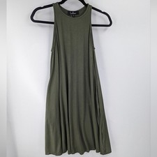 LULU'S Sleeveless Swing Dress XS Extra Small Green Stretch Sleeveless A-line
