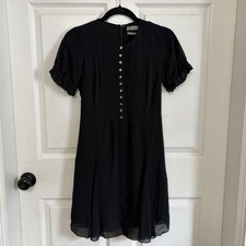 Urban Outfitters Black Mini Dress XS Layer Button Pleated Front Whimigoth NWT