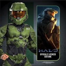 Disguise Halo Infinite Master Chief Costume; Padded Muscle Jumpsuit for Kids.