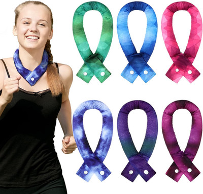 6 Pieces Cooling Neck Wraps Cooling Bandana Neck Cooler Ice Cooler Scarf for Wom
