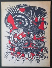 Milton Zeis Traditional Vintage Style Tattoo Flash Sheet Battle Royal Eagle