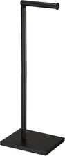 Black, Stainless Steel Pedestal Tissue Roll Holder, Standing Bathroom Toilet