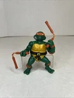 Vintage 1988 Ninja Turtles Michelangelo Soft Head Toy Figure With Nunchucks