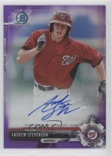 2017 Bowman Chrome Prospect Purple Refractor 40/250 Andrew Stevenson Auto nd3
