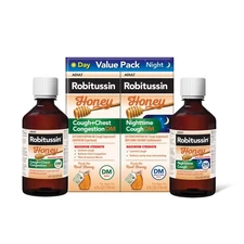 2 PACK of Robitussin *06/2027* Honey DM Cough Plus Chest Congestion - 4 Bottles