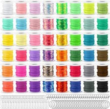 Craft String Kit - 48 Rolls of Lanyard String for Keychains  Jewelry