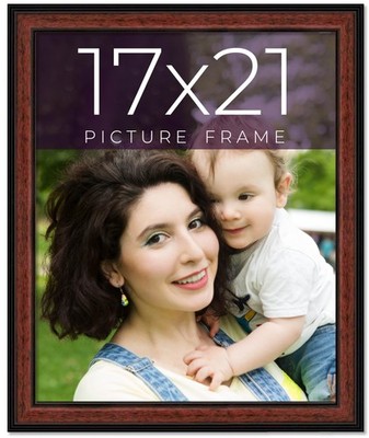 17x21 Frame Executive Brown Round Mahogany Finish Solid Wood Picture Frame | 1.2
