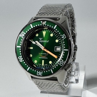 SQUALE 1521 Atmos Automatic Green Dial 500M HK Limited Edition Men's Diver Watch
