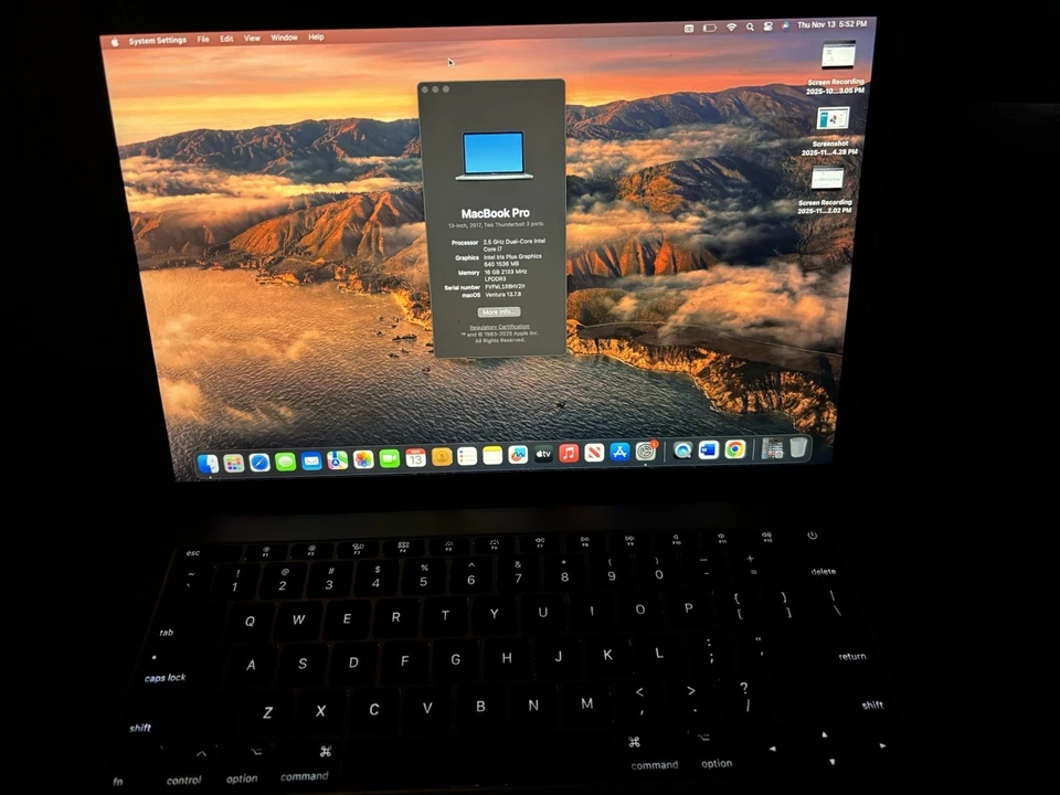 MacBook Pro 2017, 13.3-inch, two thunderbolt 3 ports Int core i7 16 Gb ram 512Gb - Image 4 of 4