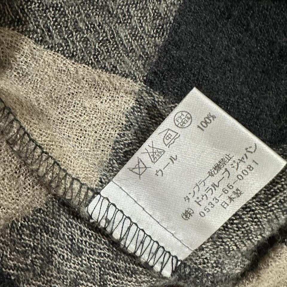 Lokapala Maxi Dress Women Large Long Sleeve Beige Black Plaid 100% Wool - Image 4 of 4