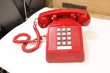 Cortelco Red Analog Desk Telephone 250047-MBA-20M Retro Push Button RM