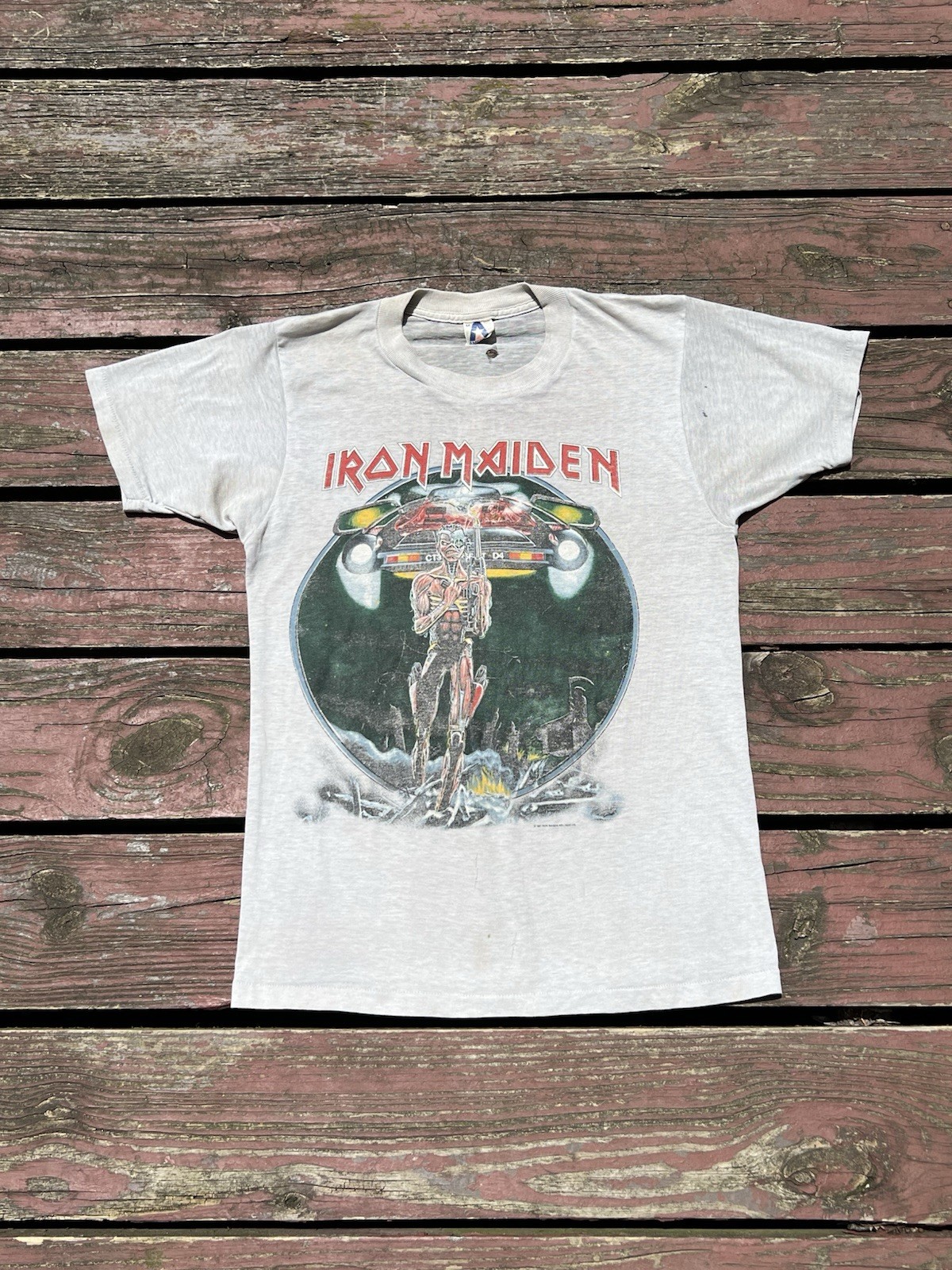 Vintage 80s Iron Maiden Somewhere on Tour Concert T-Shirt 1987 RARE Men’s Size M
