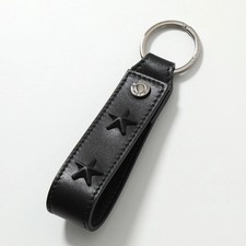Jimmy Choo Keyring, Women's Leather Key Charm with Star Studs Black only