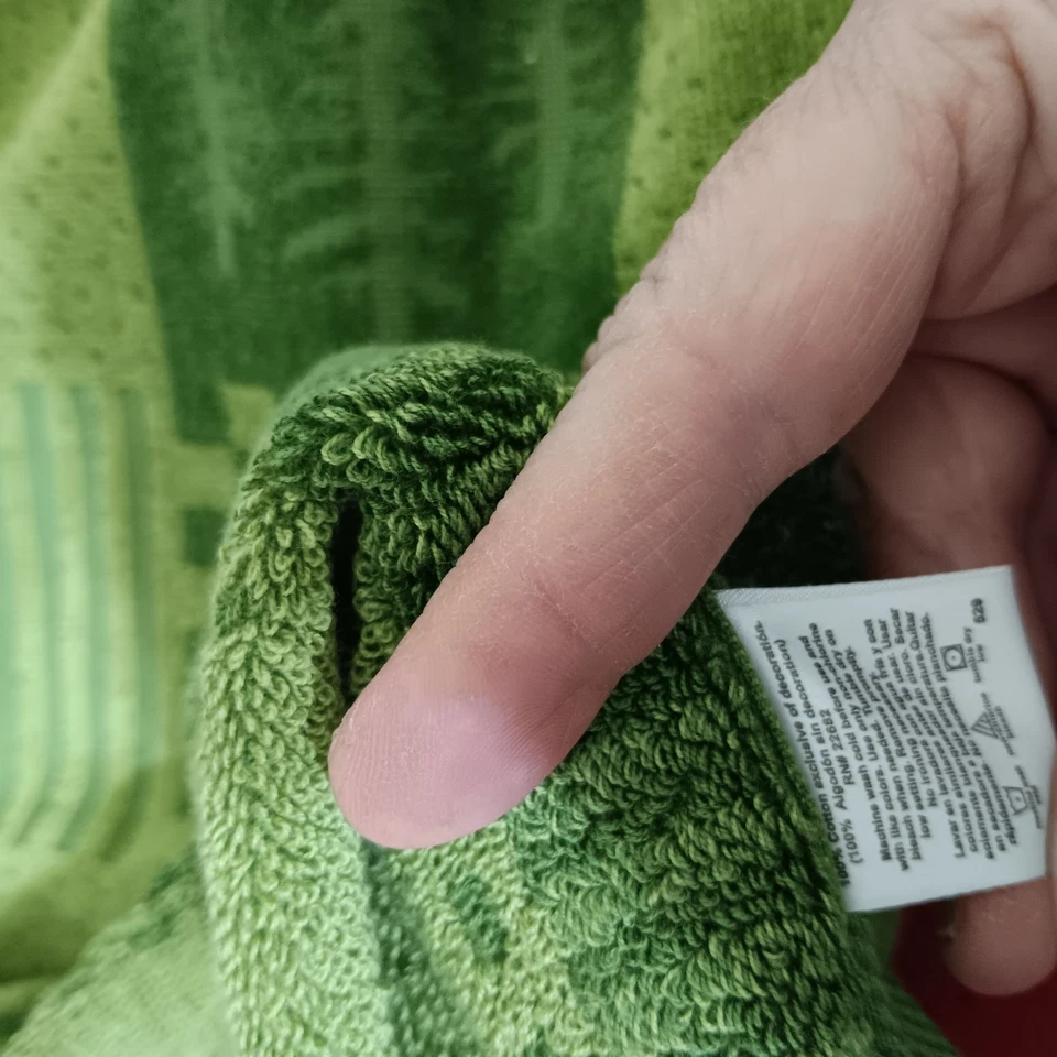 Набор из 3 100% хлопковых полотенец Wish For Joy Christmas Moose Bath зеленая шахматная доска - Изображение 3 из 4