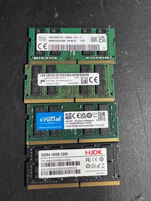 Lot of 85x 16GB DDR4 3200MHz SODIMM Laptop RAM Crucial SK Hynix Mixed Brands