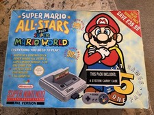 Super Mario All Stars SNES Super Nintendo Console Boxed PAL - Carry Case Vnt.