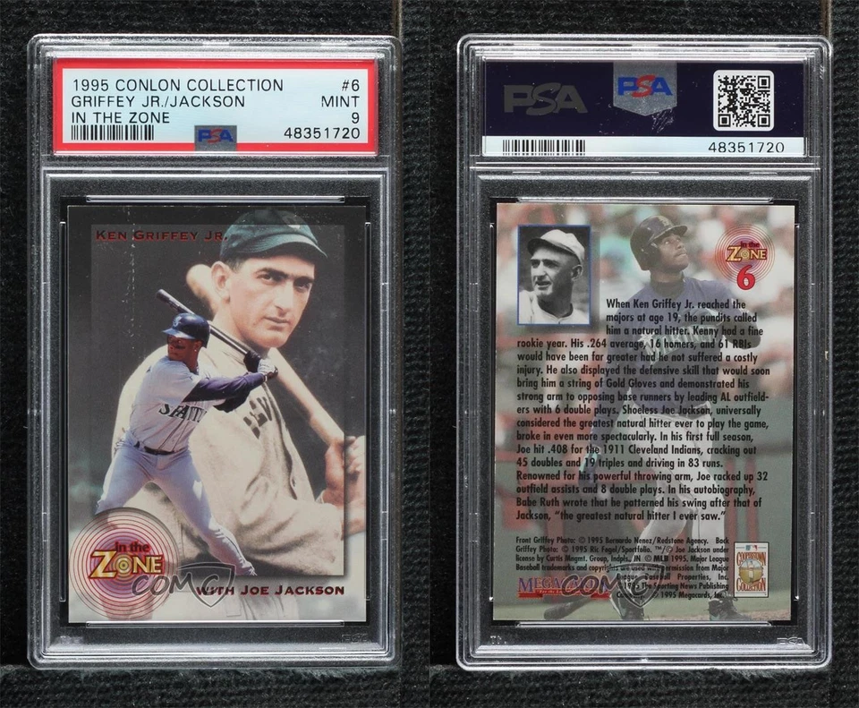 1995 Conlon Collection Griffey Jr Jackson In The Zone #6 PSA 9 MINT - Image 3 of 3