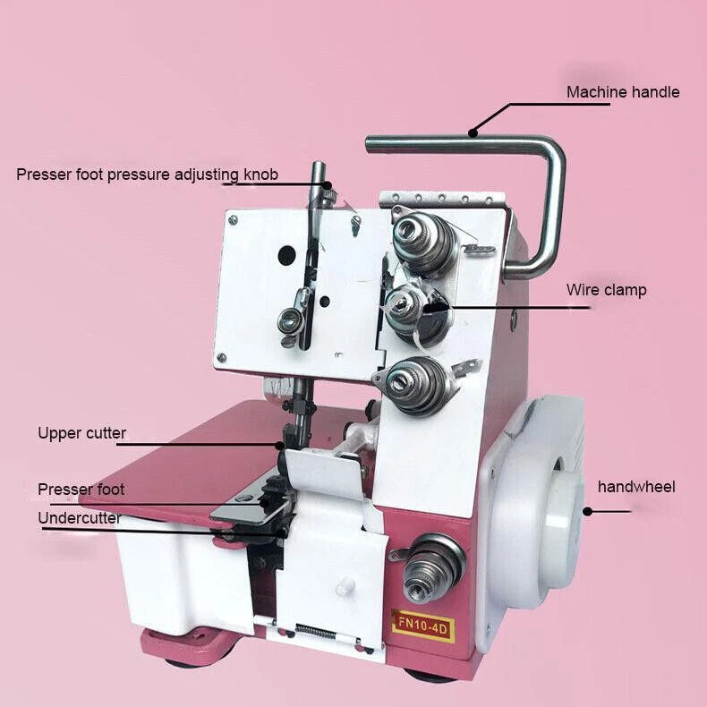 300W Household Four-thread Overlock Machine Desktop Overlock Sewing Machine, - Image 3 of 4