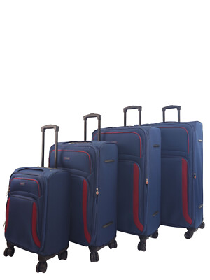 Azul Suave Concha Maleta Rueda Set Equipaje Viaje Luz Carry On