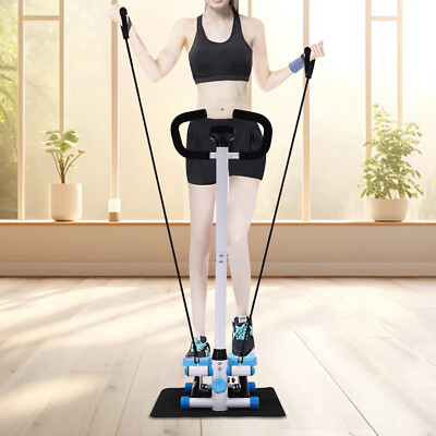 Hydraulischer Fitness Stepper Mit Widerstandsbändern Lcd Anzeige 150kg Traglast