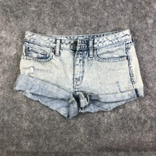 Gap 1969 Slim Cut-Offs Jean Shorts Women's 26 Acid Wash Roll Light Casual