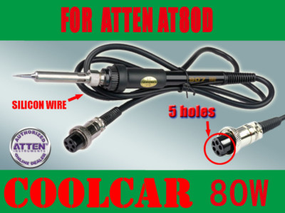Solder SOLDERING STATION IRON for ATTEN AT80D SILICON WIRE 80W 5 holes fine tip