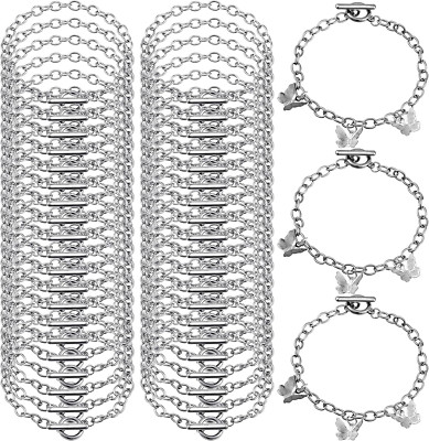 45 Pieces Bracelet Chains with OT Toggle Clasp Stainless Steel Bracelet Link Cha