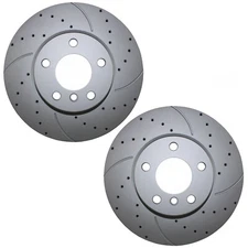 Bison Performance Pair 2 Front Drilled Coated 328mm Brake Rotors for BMW F25 F26