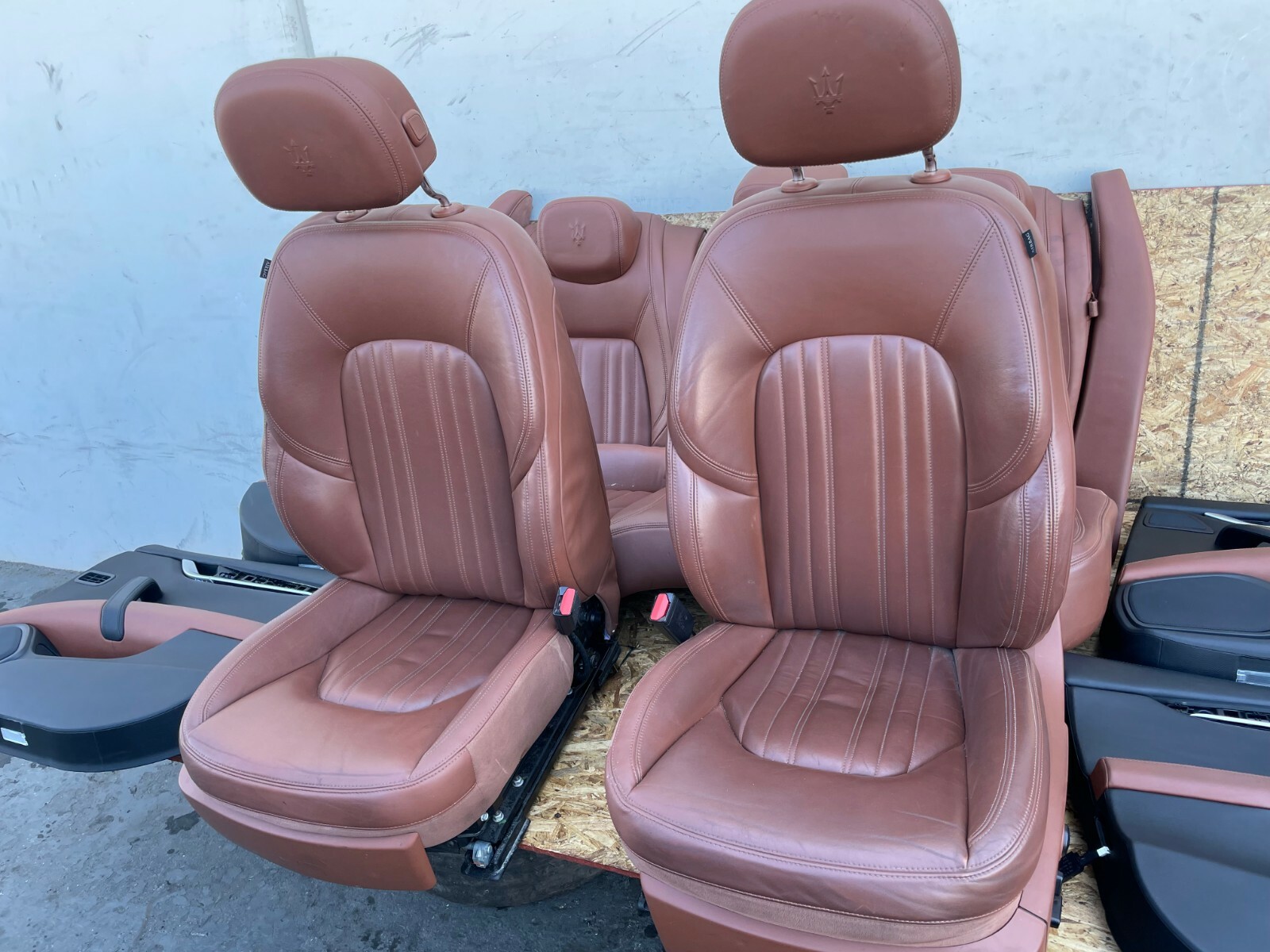 LEATHER SEAT SEATS W/DOOR PANELS SET BROWN 45K 14-17 MASERATI GHIBLI S Q4 3.0L